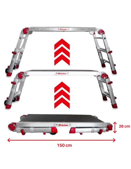 ESCALERA CON PLATAFORMA Y RUEDAS PLAT